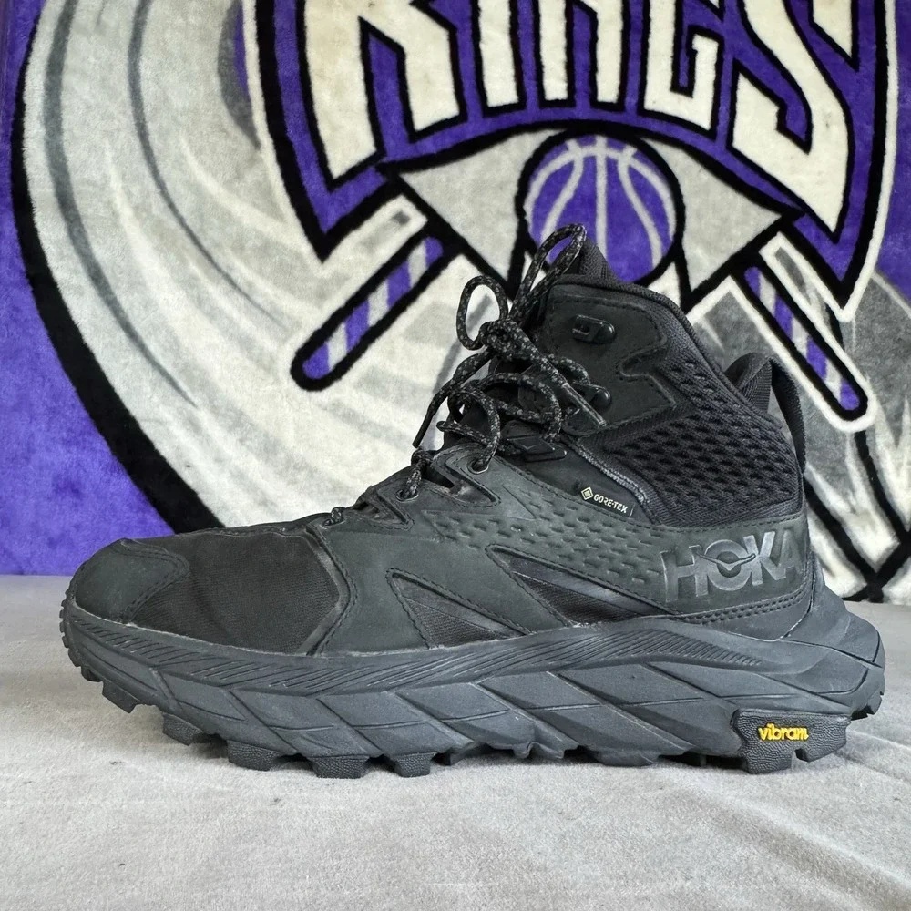 Size 8D - Hoka One One Anacapa Mid Black Gore-Tex GTX Hiking Boots 1122018 BBLC